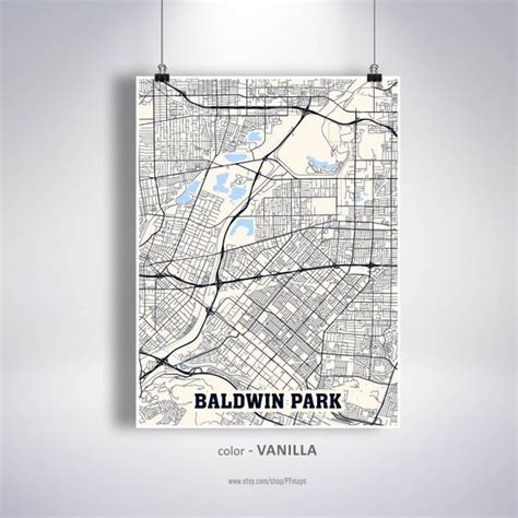 Baldwin Park Map Print Baldwin Park City Map California Ca Etsy