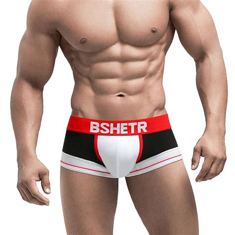 BSHETR bóxer de algodón suave para hombre ropa interior Sexy Gay