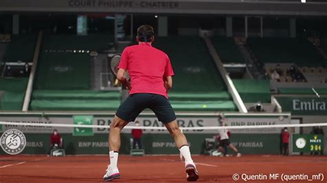 Roger Federer Slow Motion Points French Open Court Level View