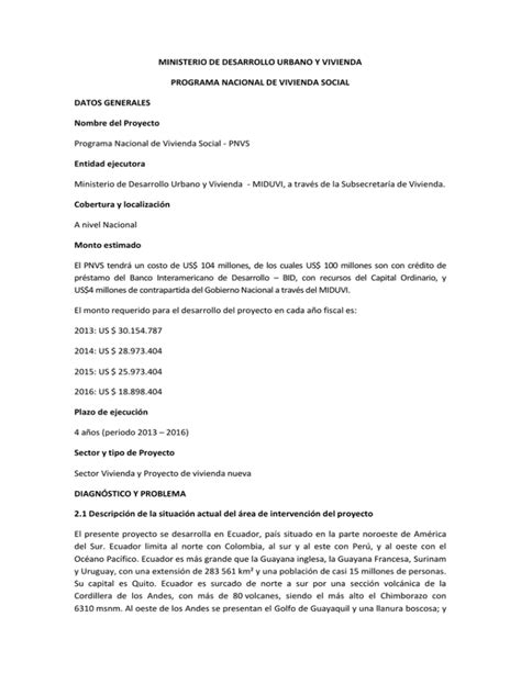 MINISTERIO DE DESARROLLO URBANO Y VIVIENDA