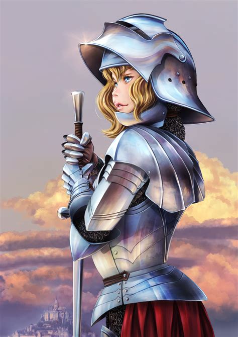 Safebooru 1girl Armor Blonde Hair Blue Eyes Breastplate Castle