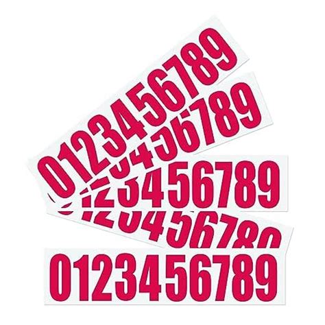 Amazon Red Vinyl Numbers Stickers 2 Inches 5 Sets 50 Pieces Self