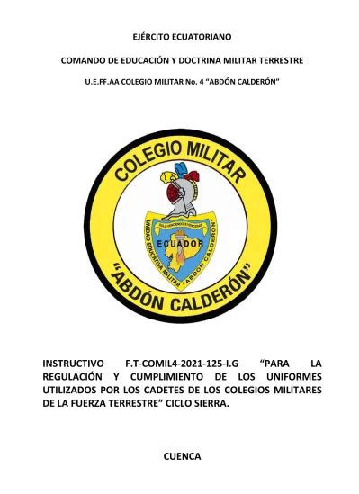 EJÉRCITO ECUATORIANO COMANDO DE EDUCACIÓN Y DOCTRINA MILITAR TERRESTRE