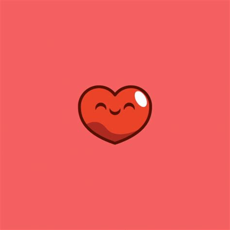 Beating Heart Cute Smiling Love Cartoon GIF | GIFDB.com