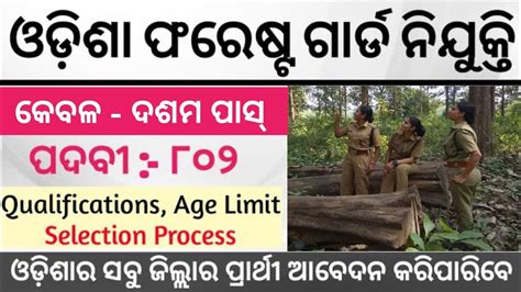 Osssc Forest Guard Recruitment 2023 Posts 802 10th Pass Apply