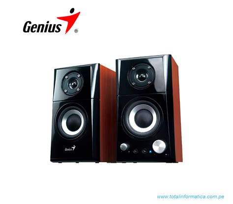 PARLANTE GENIUS SP HF500A II 2 0 16W 3 5MM 240V MADERA NEGRO