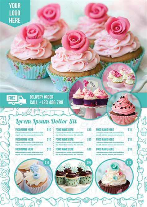 Cupcake Flyer Template Vol 5 Print Templates Graphicriver