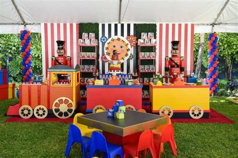 FAO Schwarz Birthday Party with Train Dessert Table