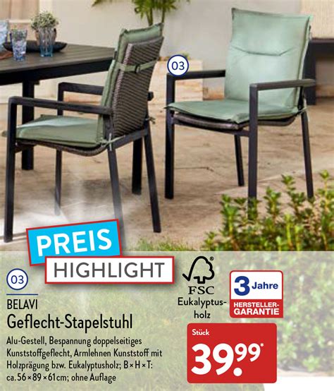 ALDI Nord Stapelstuhl von BELAVI ab 21 3 2024 ALDI Süd mit Loungestuhl