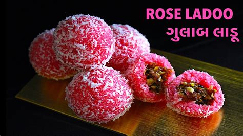 Rose Ladoo ગુલાબ લાડુ Rose Coconut Laddu Youtube