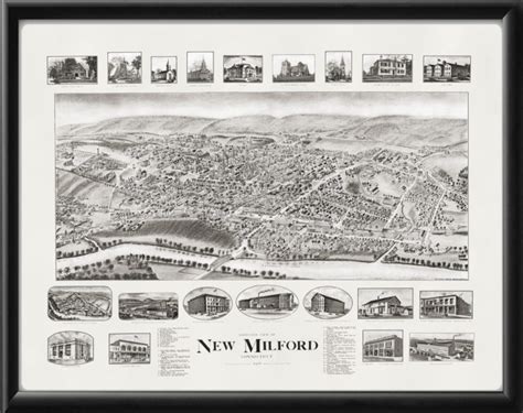 New Milford CT 1906 Restored Map | Vintage City Maps