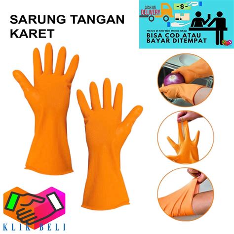 Jual Sarung Tangan Karet Latex Dapur Cuci Piring Isi Pcs Sarung