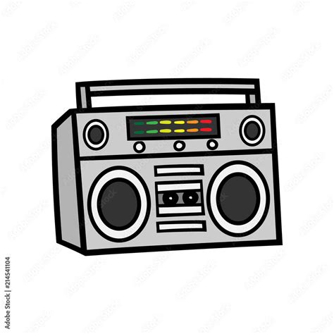 Cartoon Boombox Illustration Stock Vector Adobe Stock