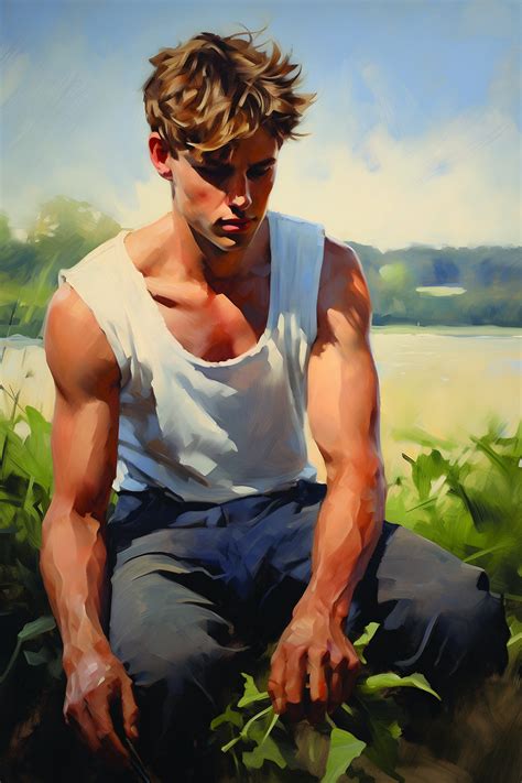 Impressionistic Painting Gay Art Male Painting Male Portrait Etsy
