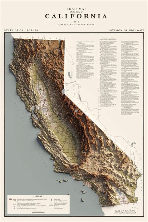 Maps On The Web — The Topographic Relief Of California