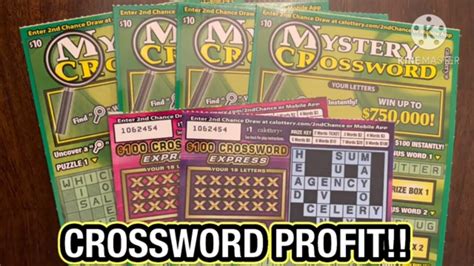 Crossword Profit Ca Scratchers Youtube