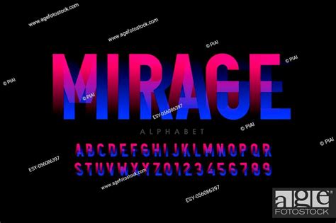 Modern Optical Illusion Style Font Design Alphabet Letters And Numbers