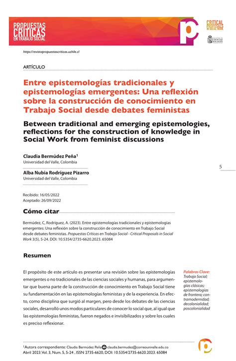 PDF Entre las epistemologías tradicionales y las emergentes