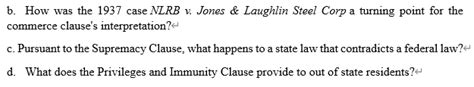 B How Was The Case Nlrb V Jones Laughlin Chegg