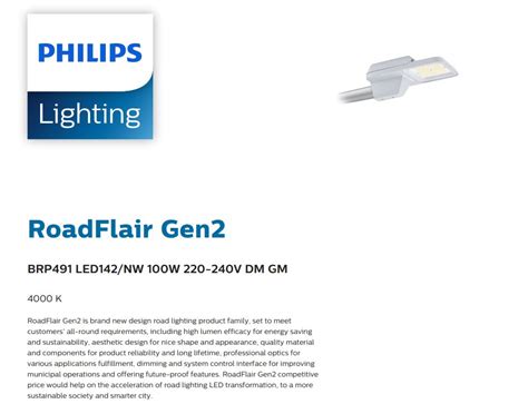 PHILIPS ROADFLAIR GEN2 BRP491 220 240V IP66 DM GM DIMMABLE LED ROAD