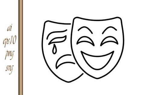 Theatre Mask Clipart Sketch Vector Graphic by IrynaShancheva · Creative ...