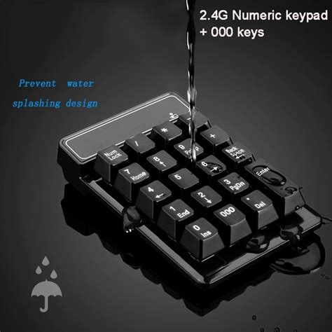 Teclado inalámbrico basix 2 4G teclado numérico USB de 19 teclas Mini