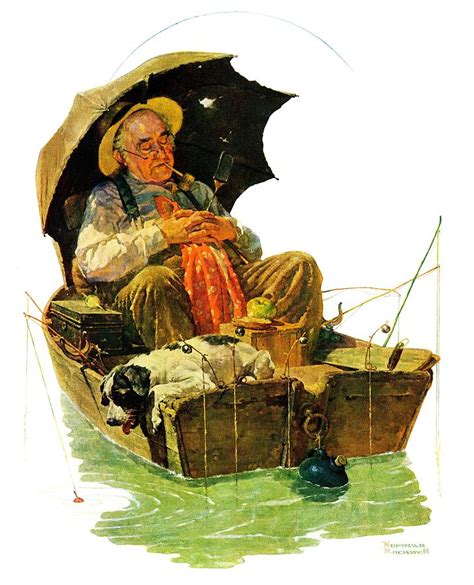 Gone Fishing Painting By Norman Rockwell Fine Art America