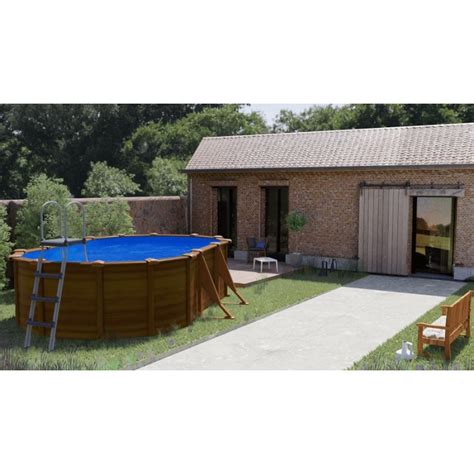 Piscine Ovale Acier Gr Pacific Imitation Bois X X M