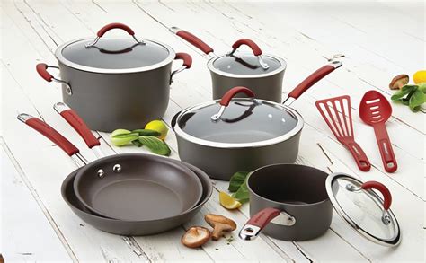 Rachael Ray Cucina Hard Anodized Nonstick Piece Cookware Set Gray