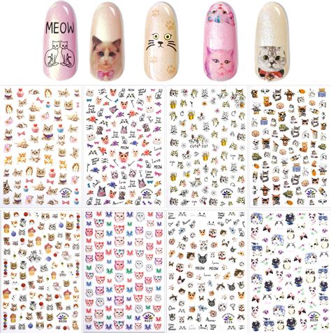 Cute Nail Art Stickers Cute Cat Self Adhesive Diy Nail