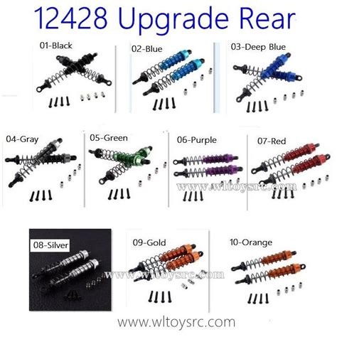 WLTOYS 12428 Shock Upgrade Parts, Rear Shock Absorbers With Screws