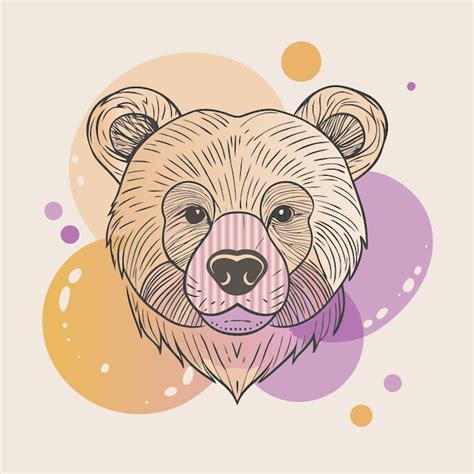 Un dibujo de un oso con una camisa púrpura que dice oso Vector