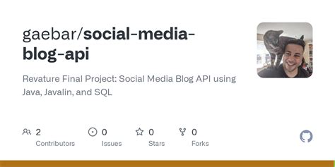 GitHub Gaebar Social Media Blog Api Revature Final Project Social