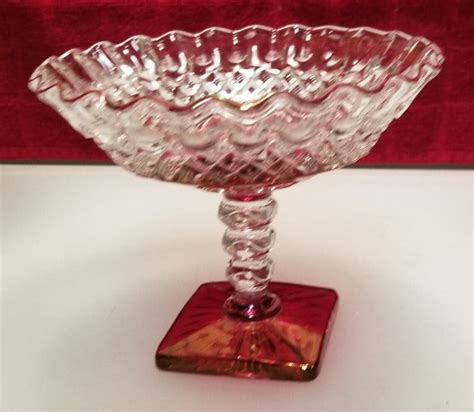 Round Compote Waterford Ruby Bowl By Westmoreland Etsy