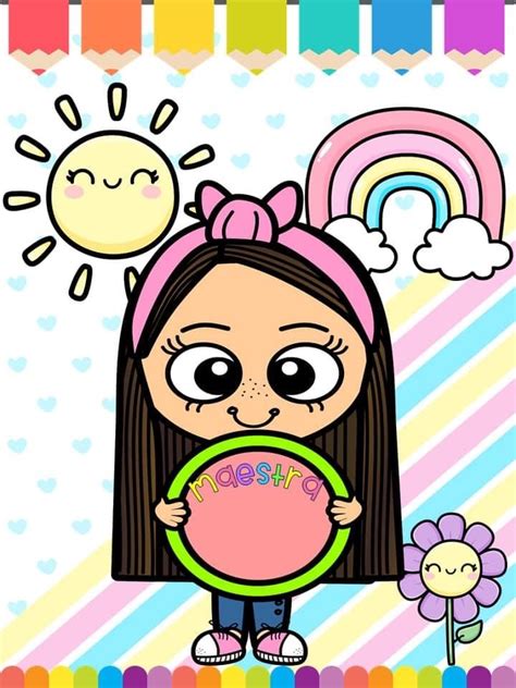 Ciencia Preescolar Maestra Caricatura Maestra Aesthetic Agenda Maestra