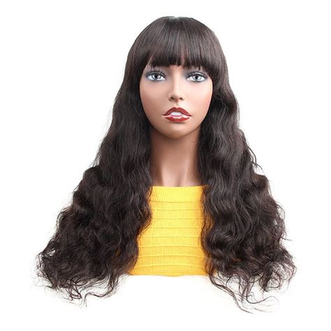 Bgmgirl Loose Deep Wave Human Hair Wigs With Bangs Bgmgirl