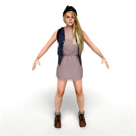 Young Rigged Female 3D model - Download Free 3D models