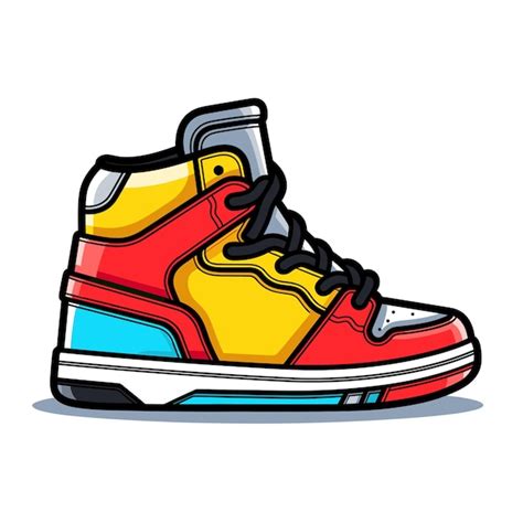 Un Dibujo De Un Zapato Con Una Imagen De Un Zapato En él Vector Premium