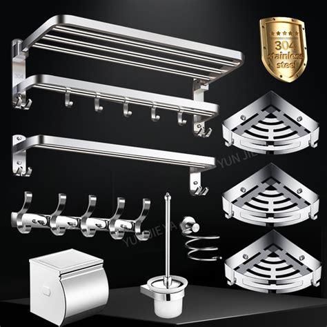 Yun Jie Ya Bilik Air Wall Mounted Stainless Steel No Punch Towel