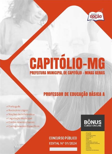 Apostila Prefeitura de Capitólio MG 2024 Professor de Educação Básica A