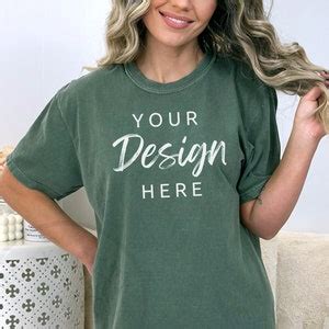 Comfort Colors C Moss Shirt Mockup Tshirt Mockup Green Tee Mockup