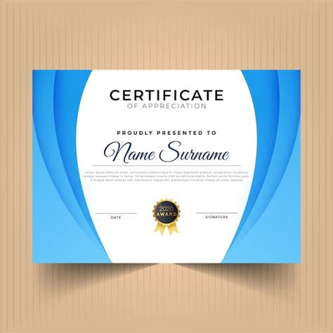 Plantilla De Dise O De Certificado Moderno Vector Premium