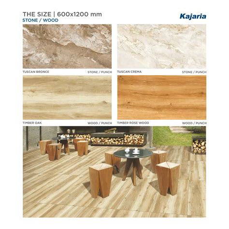 Buy Kajaria Glazed Vitrified Stone Wood Floor Tiles 600x1200mm With