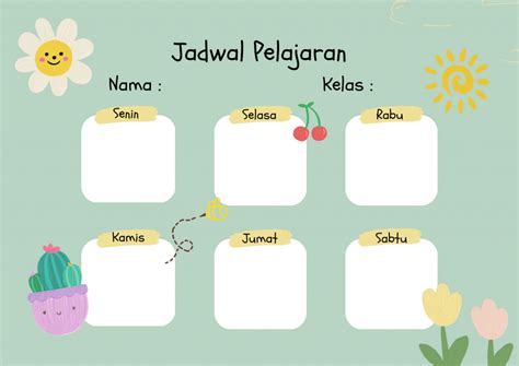 Template Jadwal Pelajaran Yang Aesthetic Hosteko Blog