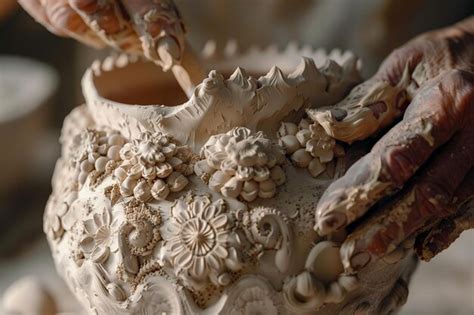 Premium Photo Closeup Of Hands Sculpting Clay Into Pottery Formi