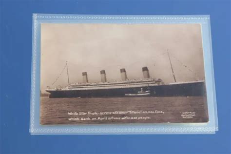 WHITE STAR LINE Rms Titanic Showing Olympic Real Photo Postcard C