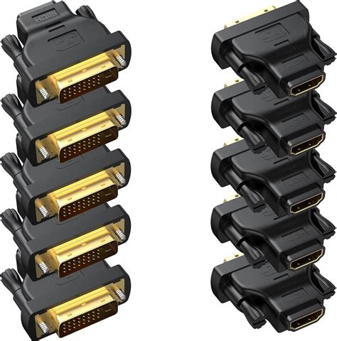 Ryzzrooa Dvi To Hdmi Adapter 10 Pack Bidirectional Female