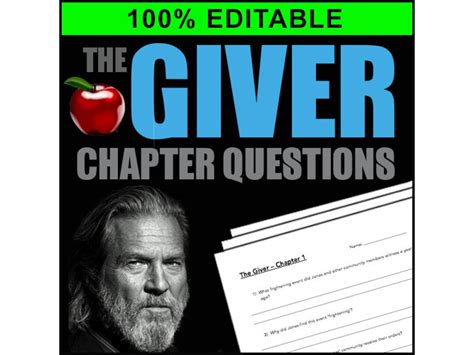 The Giver Book Chapter Comprehension Questions Answers Editable