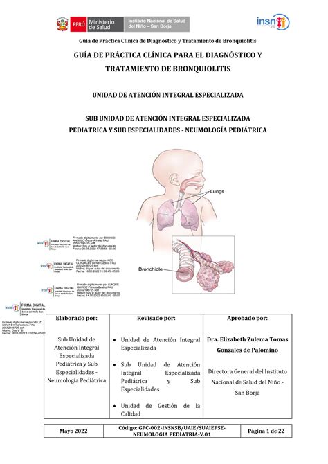 Gpc Bronquiolitis F Apunte De Clases GuÌa De Pr·ctica ClÌnica De