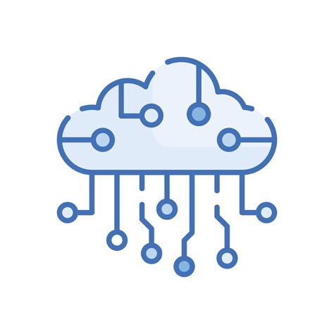 Cloud Circuit Vector Blue Icon Cloud Computing Symbol Eps 10 File 16877918 Vector Art At Vecteezy